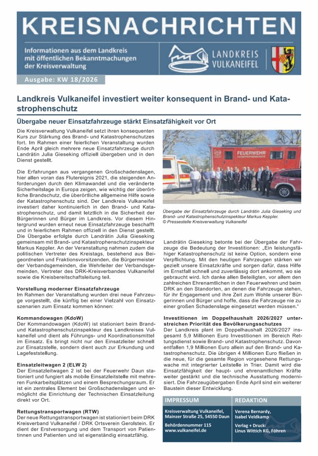 Kreisnachrichten Titelblatt 18/2026
