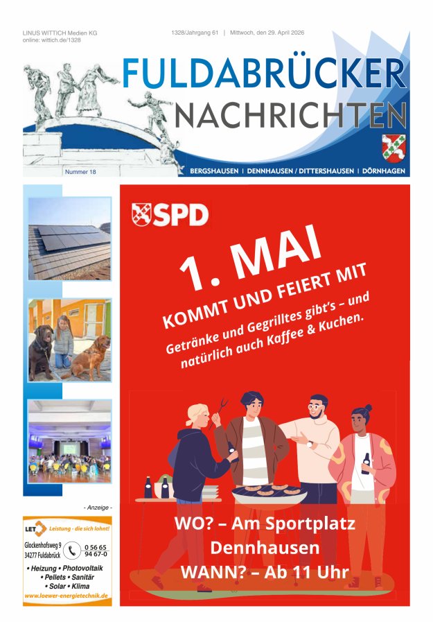 Fuldabrücker Nachrichten Titelblatt 18/2026