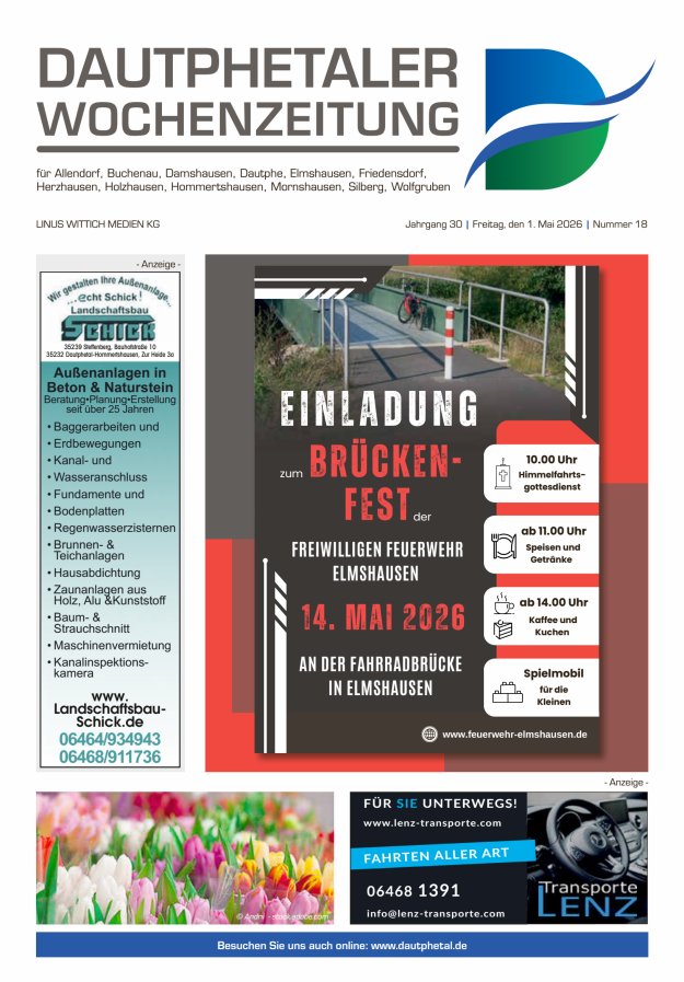 Dautphetaler Wochenzeitung Titelblatt 18/2026