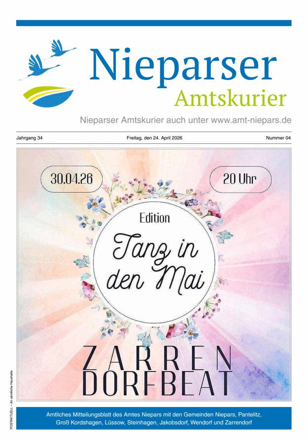 Nieparser Amtskurier Titelblatt 04/2026