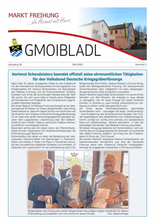 Markt Freihung Mitteilungsblatt Titelblatt 05/2026