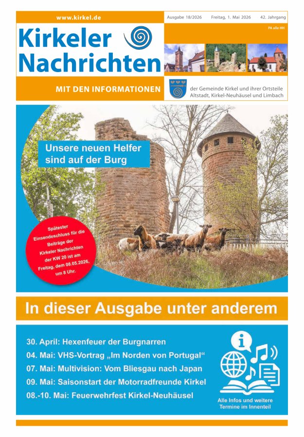 Kirkeler Nachrichten Titelblatt 18/2026