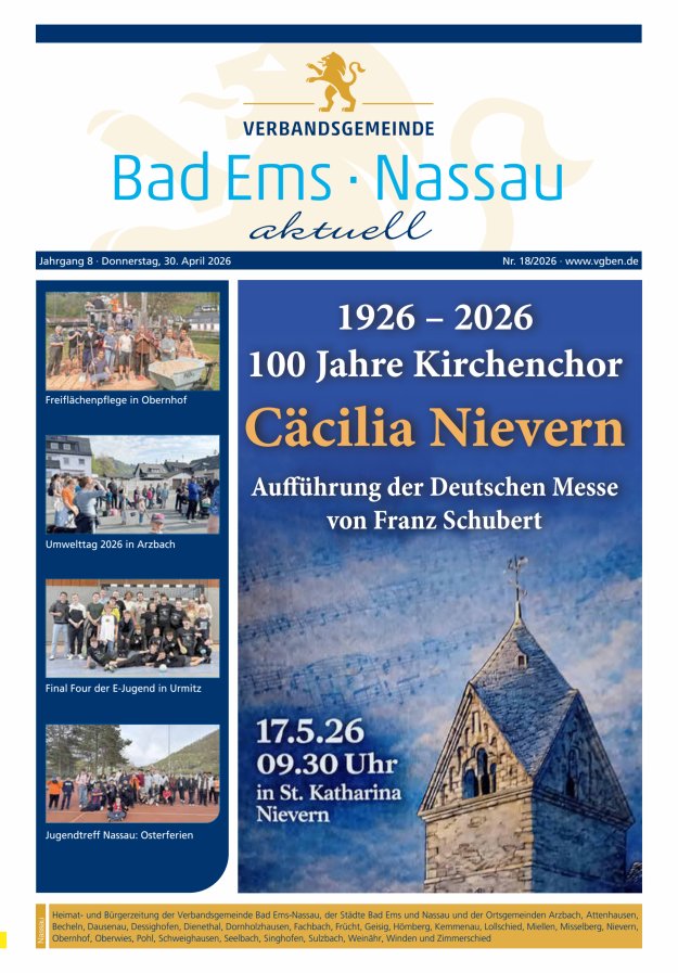 Bad Ems-Nassau aktuell Ausgabe Nassau Titelblatt 17/2026