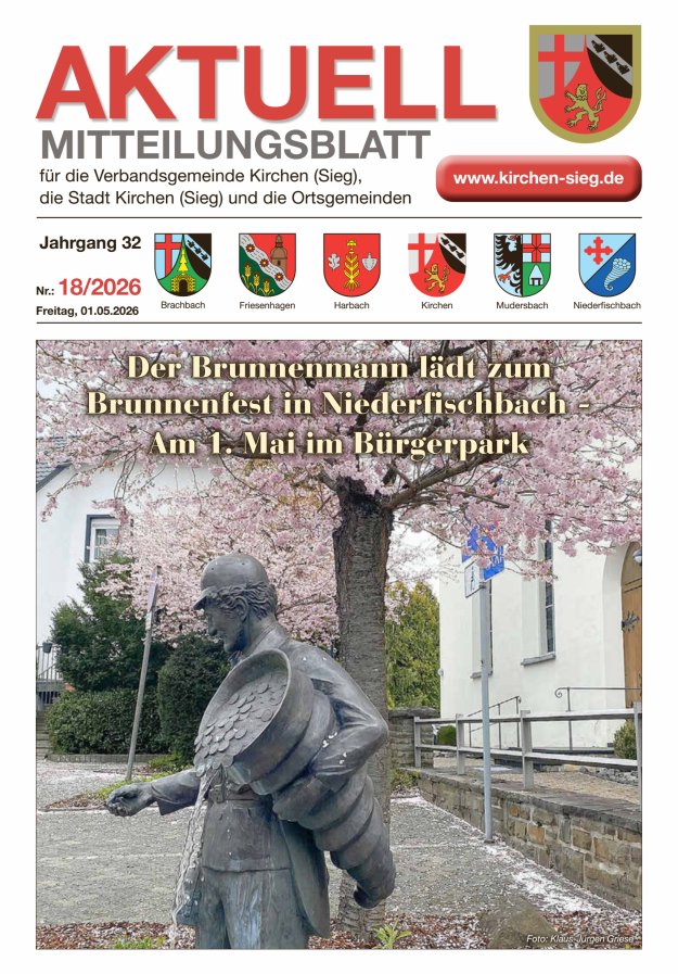 Aktuell - Mitteilungsblatt für die VG Kirchen (Sieg) Titelblatt 18/2026