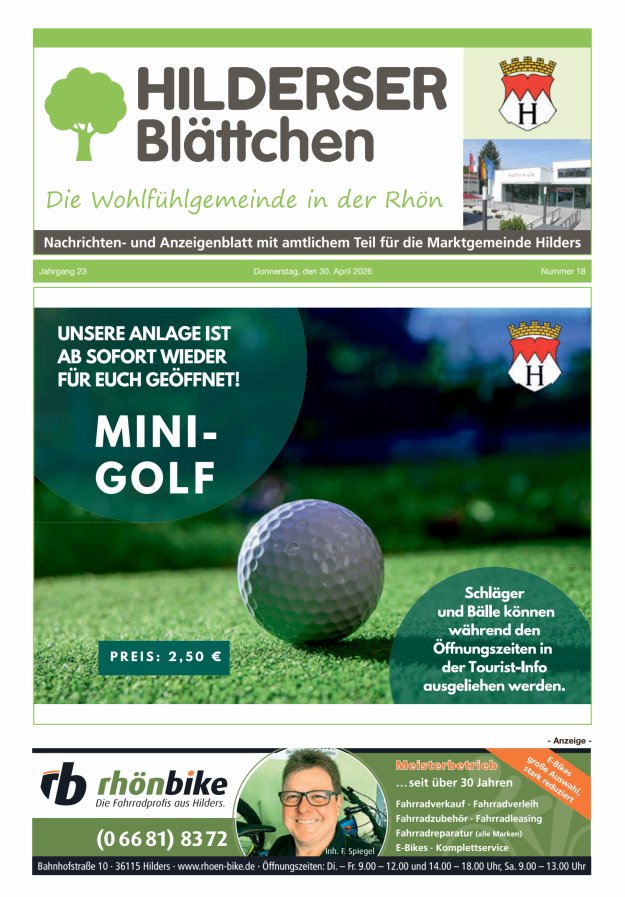 Hilderser Blättchen Titelblatt 18/2026