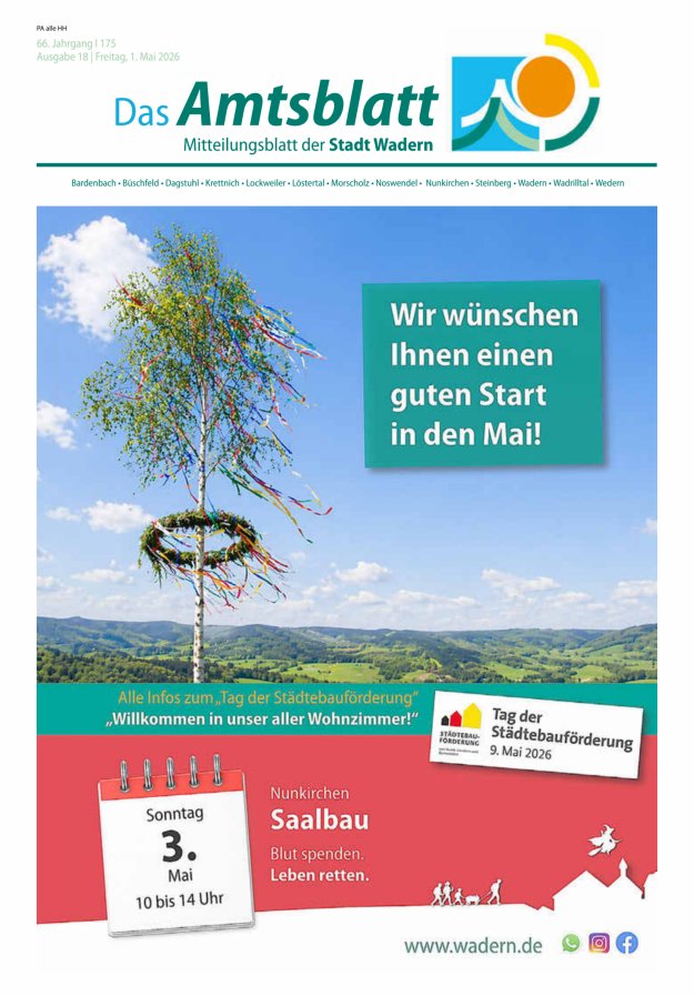 Stadt Wadern Titelblatt 18/2026