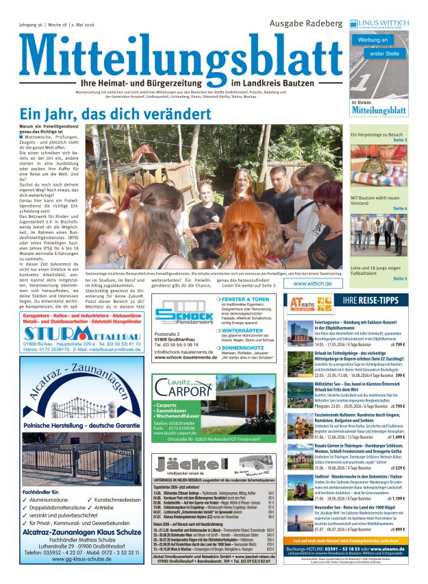 Mitteilungsblatt LK Bautzen Ausgabe Radeberg Titelblatt 09/2026
