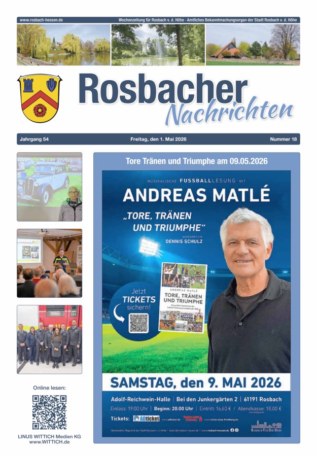 Rosbacher Nachrichten Titelblatt 18/2026