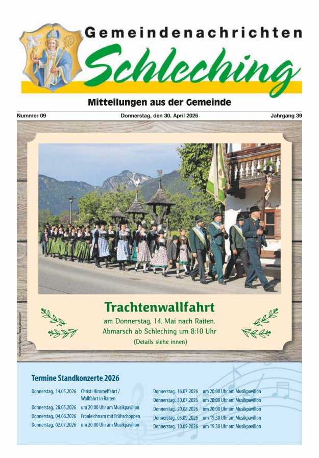Gemeindenachrichten Schleching Titelblatt 09/2026