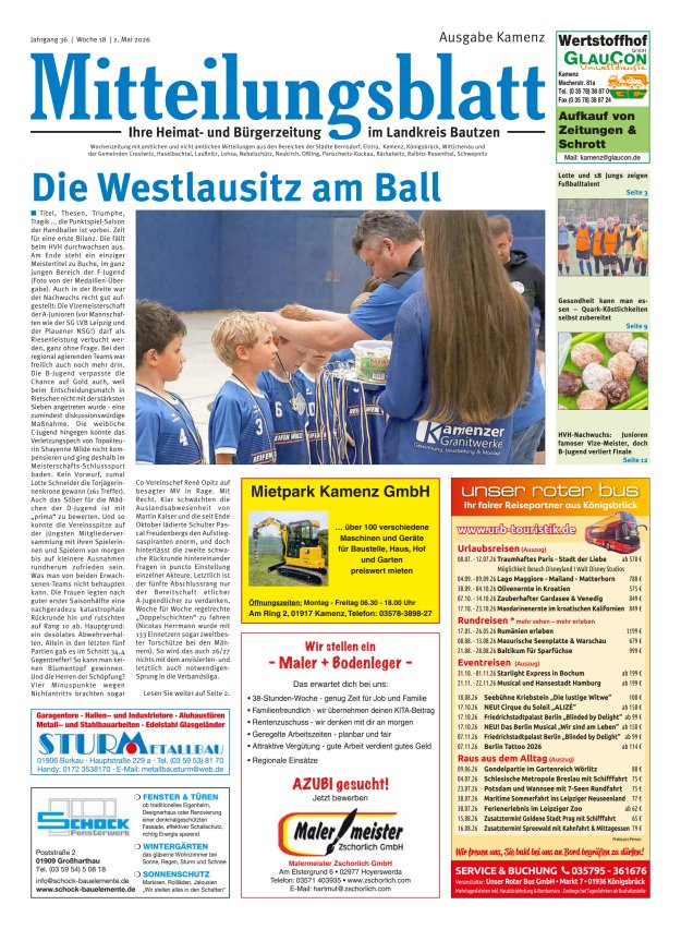 Mitteilungsblatt LK Bautzen Ausgabe Kamenz Titelblatt 17/2026