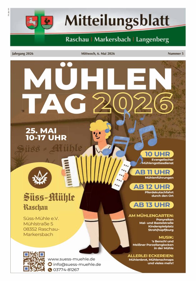 Mitteilungsblatt der Gemeinde Raschau-Markersbach Titelblatt 05/2026