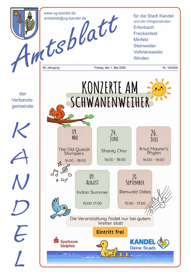 Amtsblatt VG Kandel Titelblatt 18/2026