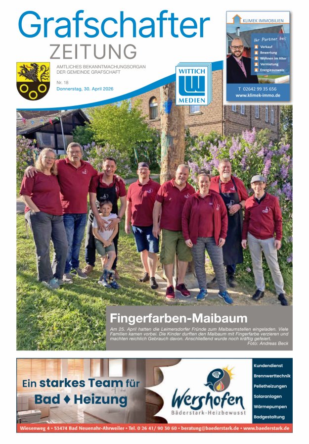 Grafschafter Zeitung Titelblatt 18/2026