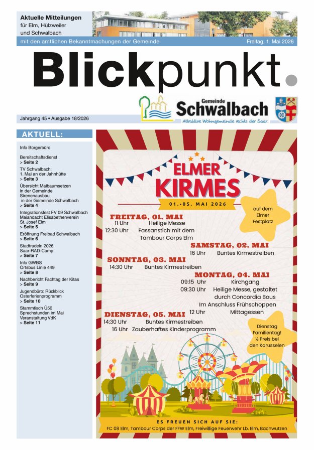 Blickpunkt Schwalbach Titelblatt 18/2026