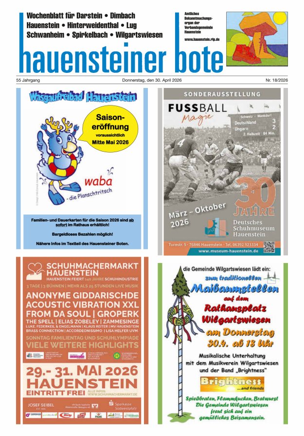 Hauensteiner Bote Titelblatt 18/2026
