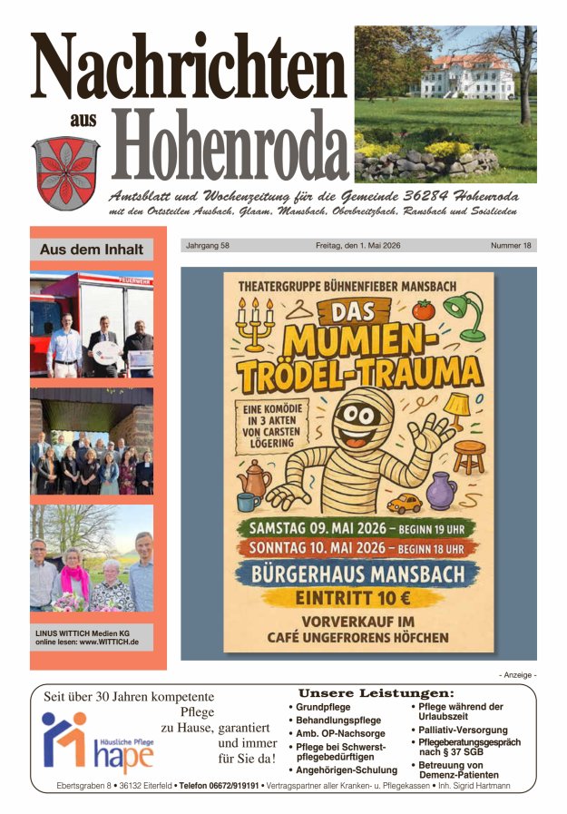 Nachrichten aus Hohenroda Titelblatt 18/2026