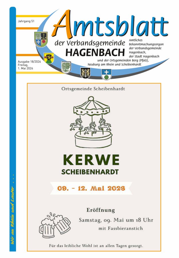 Amtsblatt der VG Hagenbach Titelblatt 18/2026