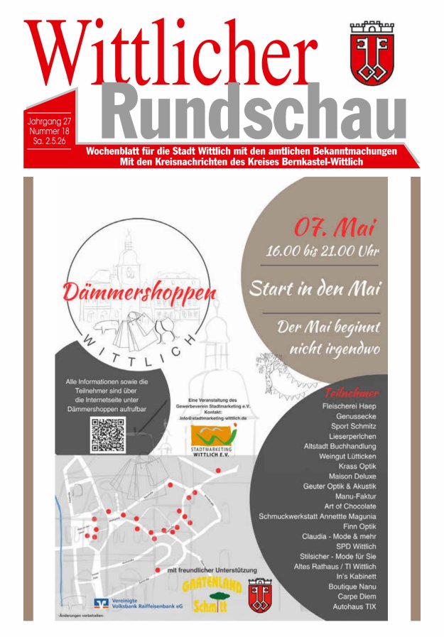 Wittlicher Rundschau Titelblatt 18/2026
