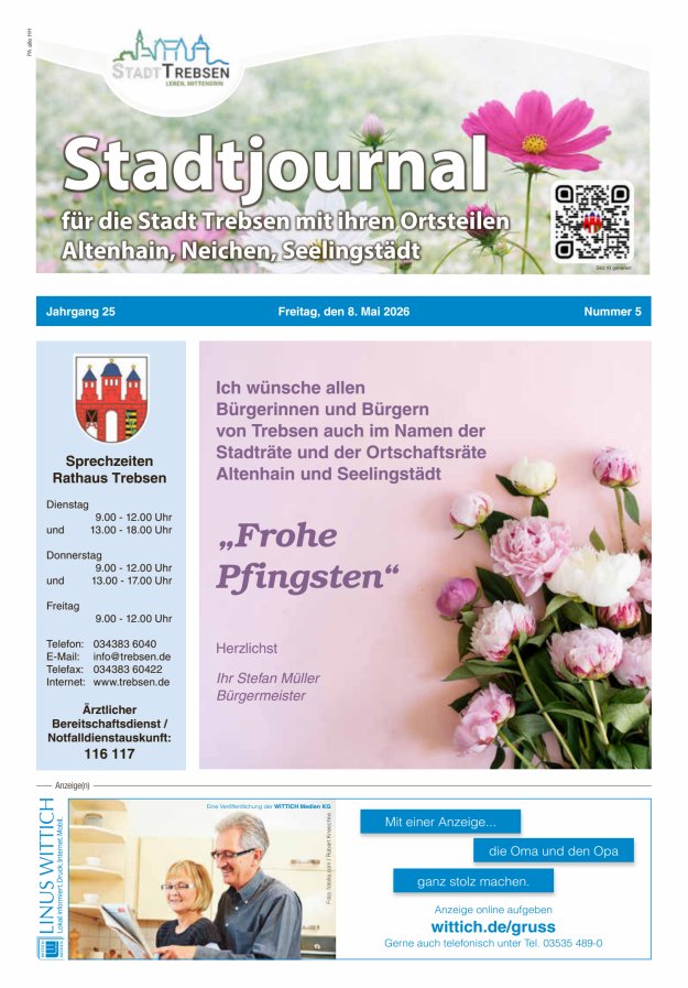 Stadtjournal der Stadt Trebsen mit ihren Ortsteilen Titelblatt 05/2026