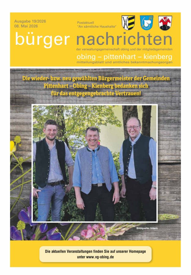 Bürger Nachrichten Obing Pittenhart Kienberg Titelblatt 19/2026