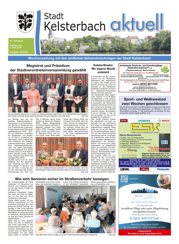 Kelsterbach aktuell Titelblatt 18/2026