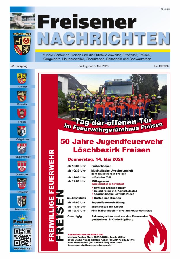 Freisener Nachrichten Titelblatt 19/2026