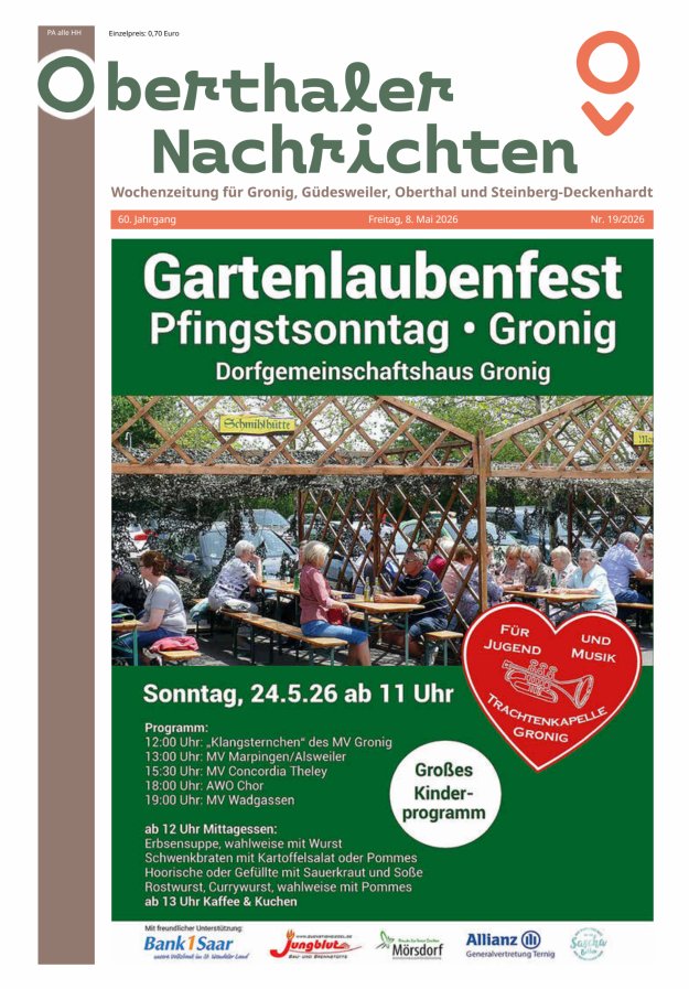 Oberthaler Nachrichten Titelblatt 19/2026
