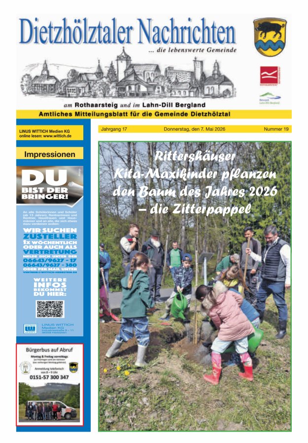 Dietzhölztaler Nachrichten Titelblatt 19/2026