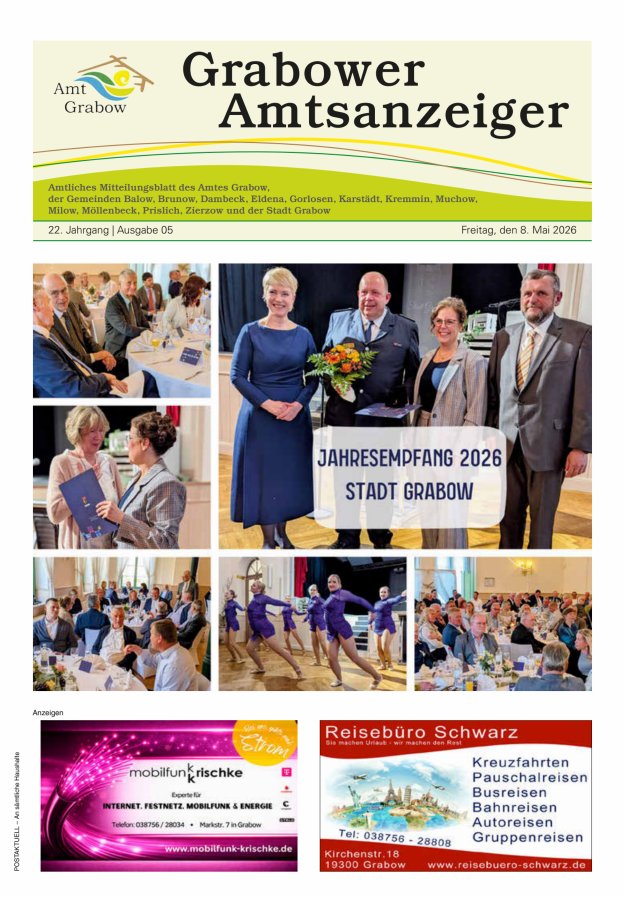 Grabower Amtsanzeiger Titelblatt 05/2026