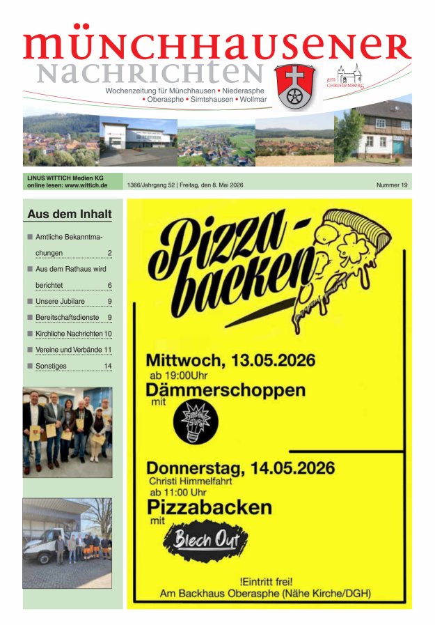Münchhausener Nachrichten Titelblatt 19/2026