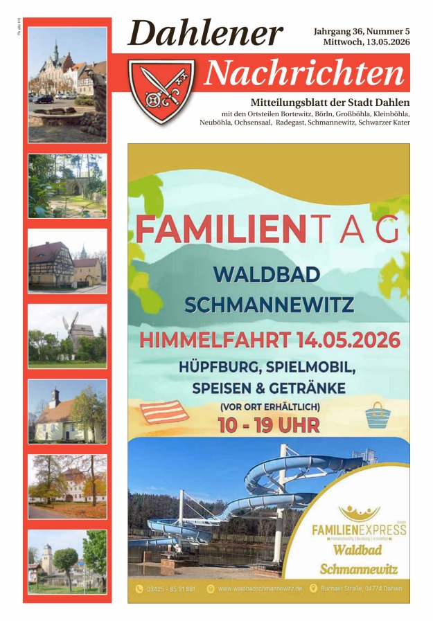 Dahlener Nachrichten - Amtliches Mitteilungsblatt der Stadt Dahlen Titelblatt 05/2026