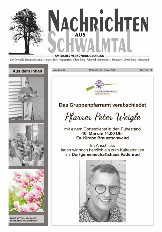 Nachrichten aus Schwalmtal Titelblatt 19/2026