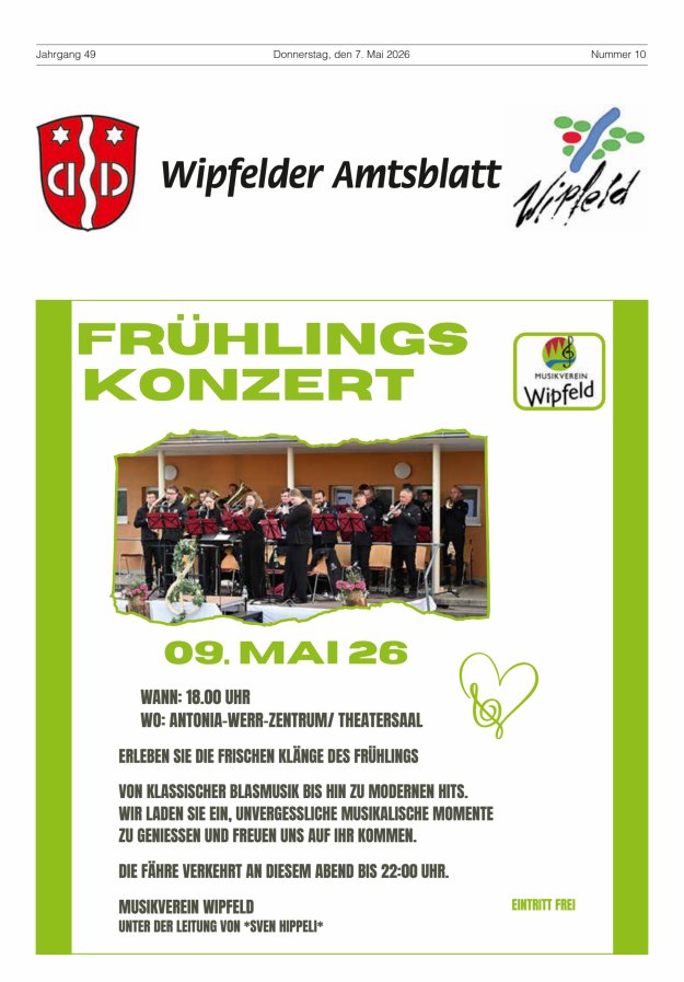 Wipfelder Amtsblatt Titelblatt 10/2026