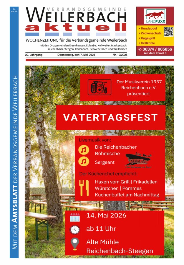Verbandsgemeinde Weilerbach aktuell Titelblatt 19/2026