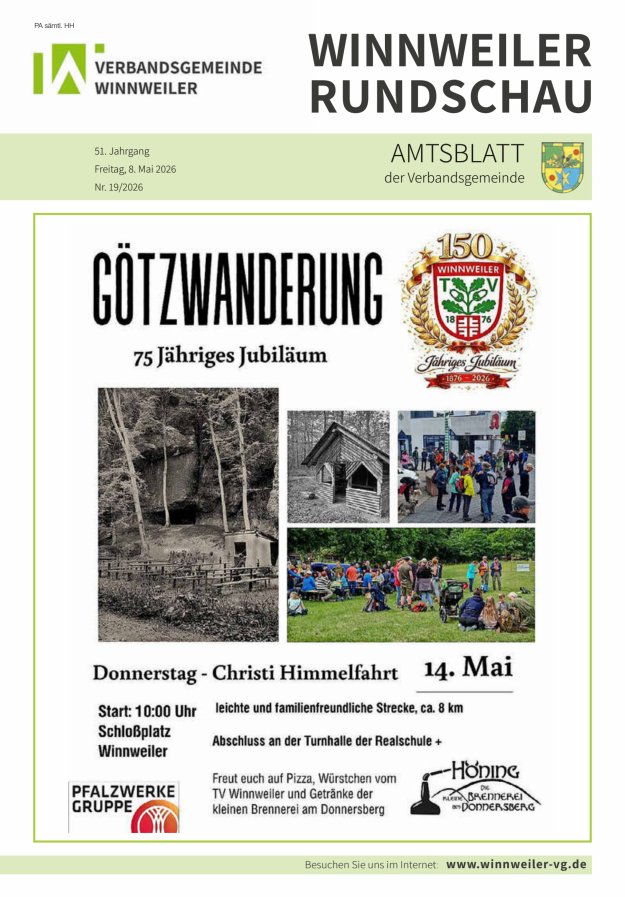 Winnweiler Rundschau Titelblatt 19/2026
