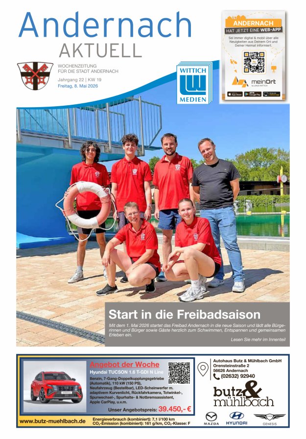 Andernach aktuell Titelblatt 19/2026