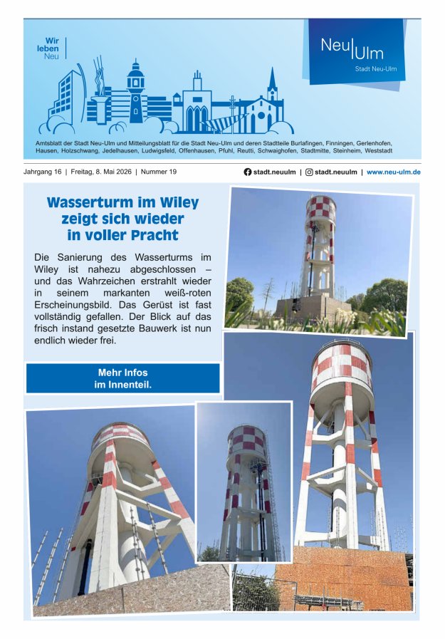 Amtsblatt der Stadt Neu-Ulm und Mitteilungsblatt für die Stadt Neu-Ulm Titelblatt 19/2026