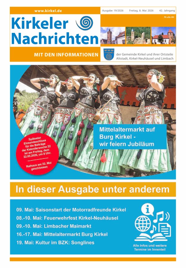 Kirkeler Nachrichten Titelblatt 19/2026