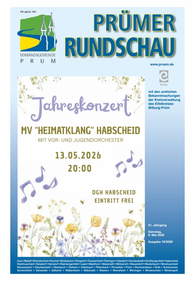 Prümer Rundschau Titelblatt 19/2026