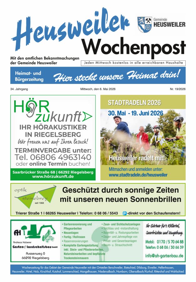 Heusweiler Wochenpost Titelblatt 19/2026