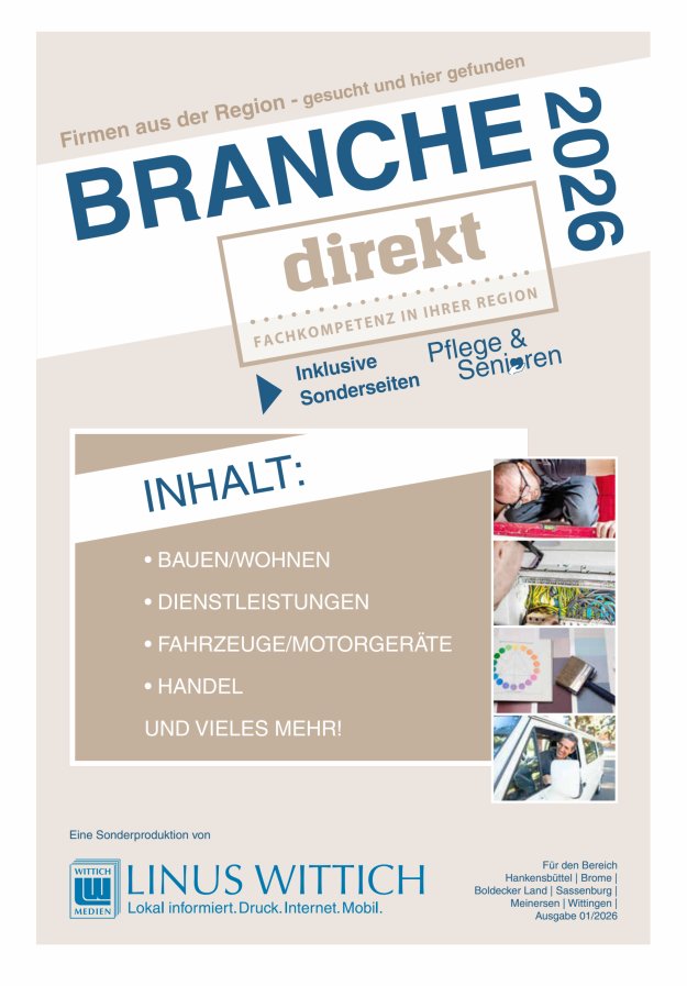 Branchenverzeichnis für den Raum Gifhorn  Titelblatt 01/2026