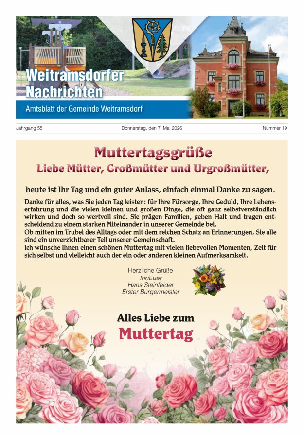 Weitramsdorfer Nachrichten Titelblatt 19/2026
