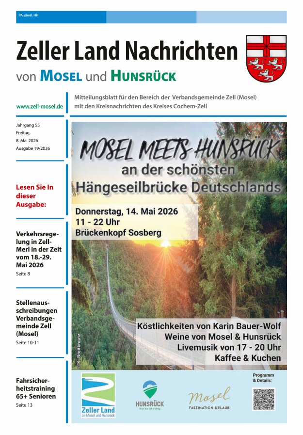 Zeller Land Nachrichten Titelblatt 19/2026