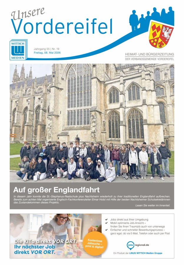 Mitteilungsblatt Vordereifel - Heimat- u Bürgerzeitung der VG Vordereifel Titelblatt 19/2026