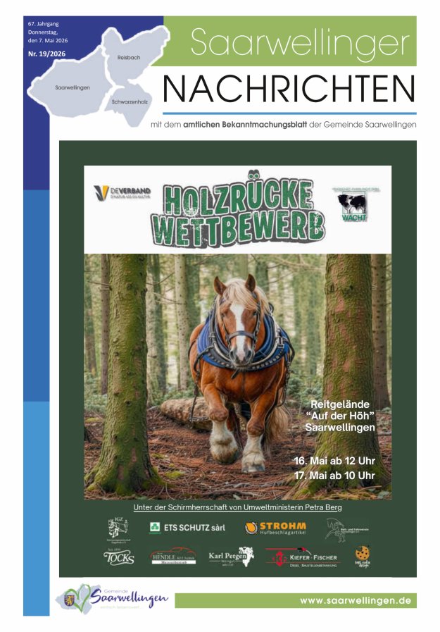 Saarwellinger Nachrichten Titelblatt 19/2026