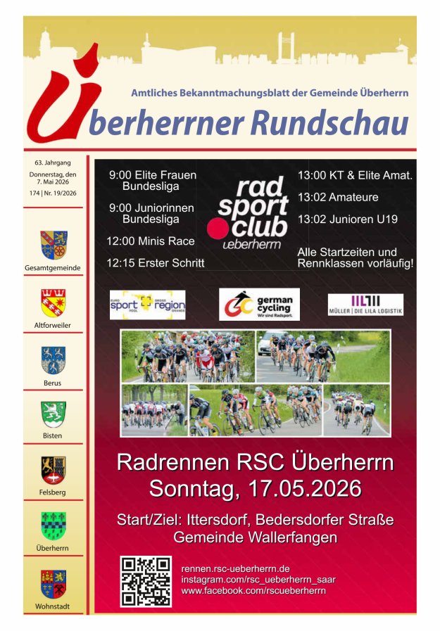 Überherrner Rundschau Titelblatt 19/2026