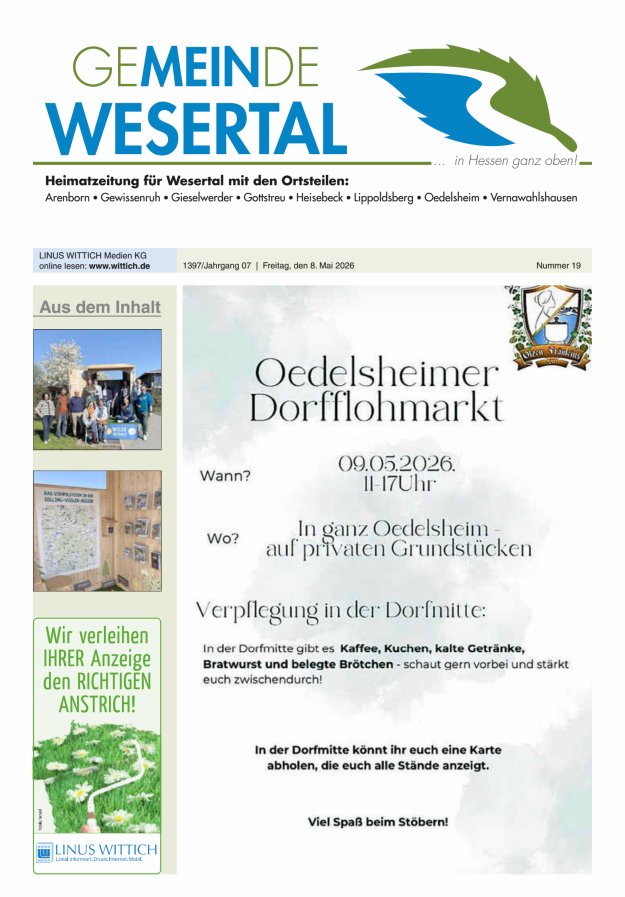 Wesertal Titelblatt 19/2026