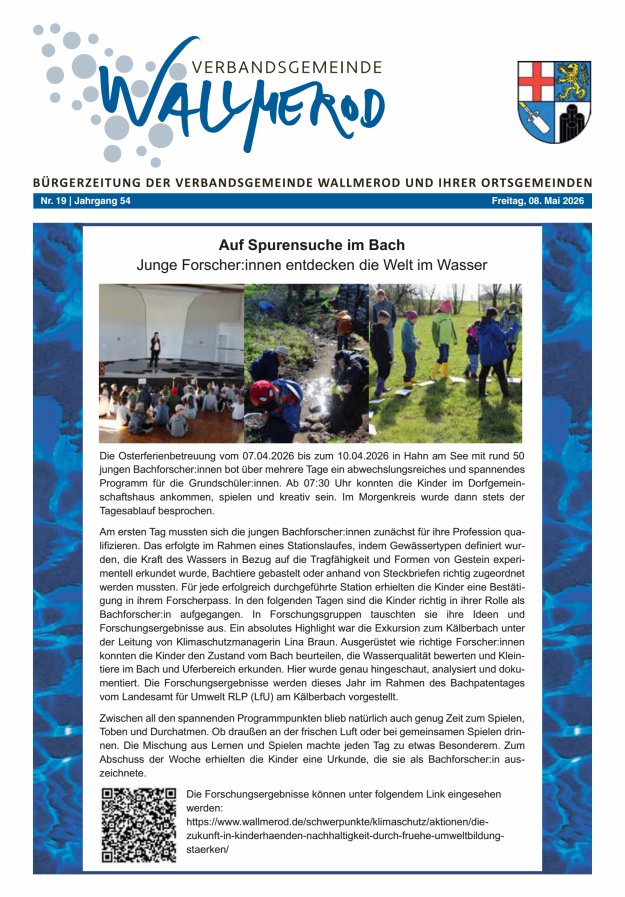 Wir über uns - Verbandsgemeinde Wallmerod Titelblatt 19/2026