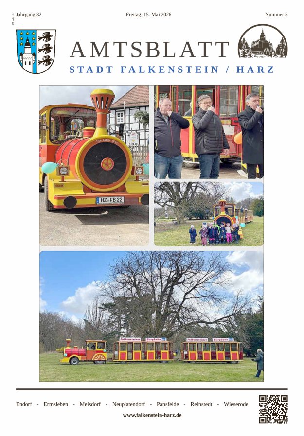 Amtsblatt der Stadt Falkenstein/Harz Titelblatt 05/2026