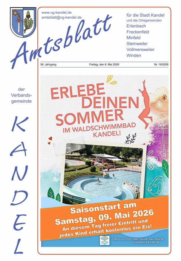 Amtsblatt VG Kandel Titelblatt 19/2026